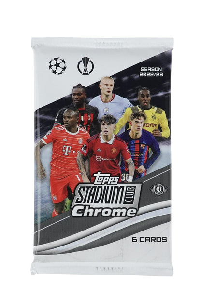 2022 - 23 Topps Stadium Club Chrome UEFA Club Competitions Soccer Hobby Box - Columbia Hobby - Sports Card Boxes - Toploaders - Card Savers