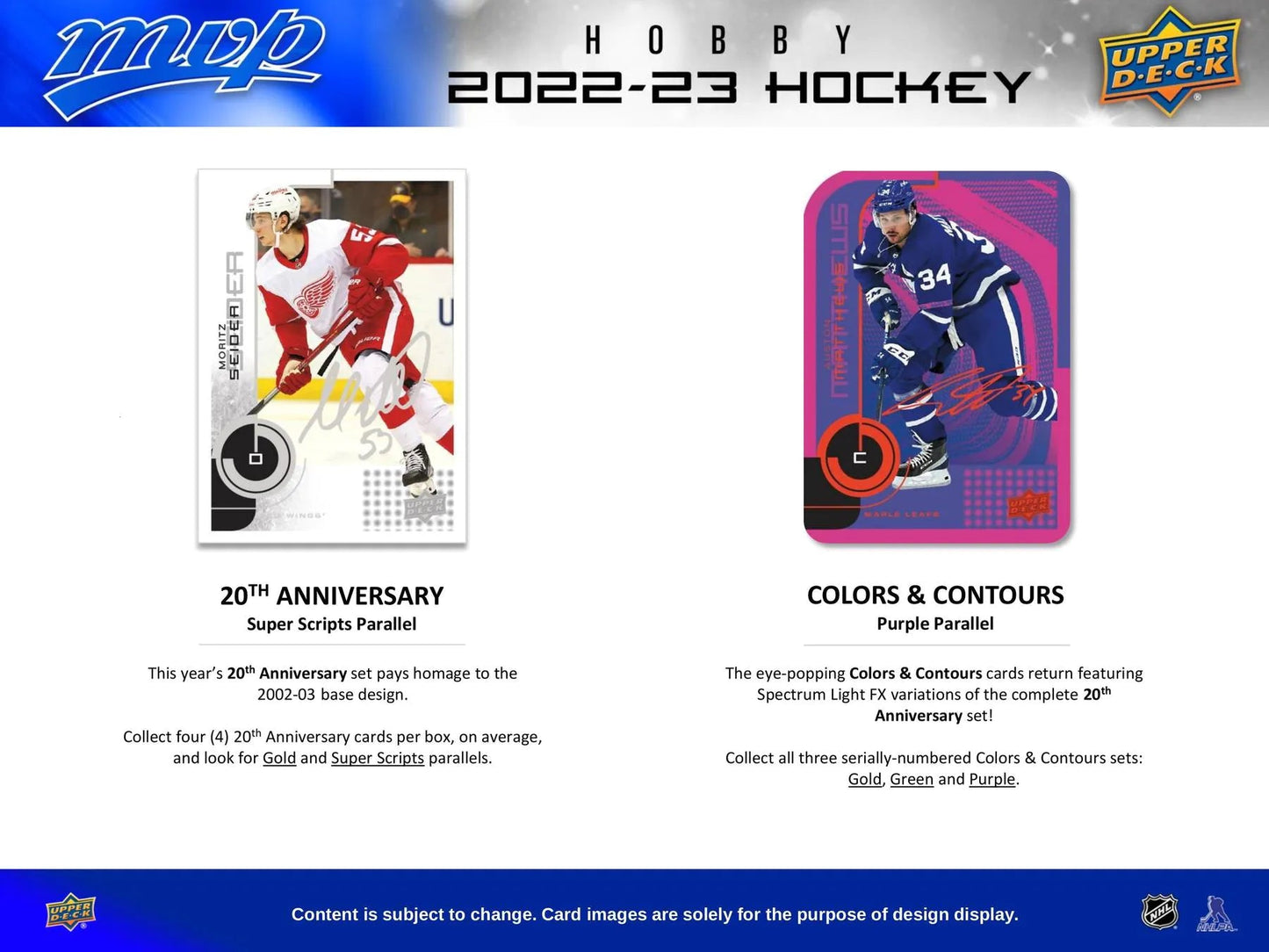 2022 - 23 Upper Deck MVP Hockey Hobby Box - Columbia Hobby - Sports Card Boxes - Toploaders - Card Savers