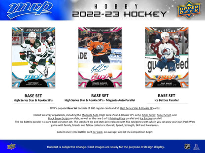 2022 - 23 Upper Deck MVP Hockey Hobby Box - Columbia Hobby - Sports Card Boxes - Toploaders - Card Savers