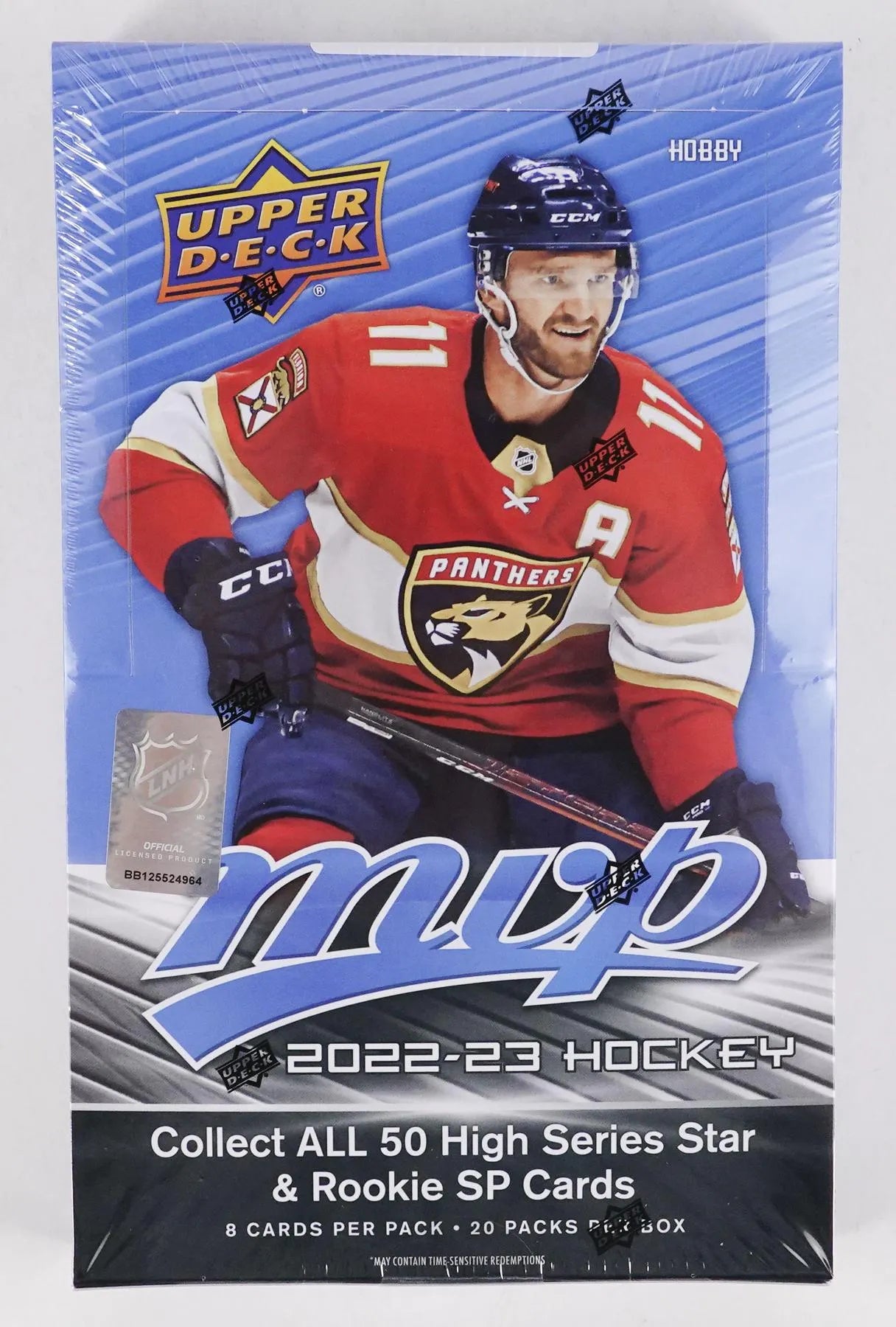 2022-23 Upper Deck MVP Hockey Hobby Box packaging | Columbia Sports Cards

2022-23 Upper Deck MVP Hockey Ice Battles parallel card example

2022-23 Upper Deck MVP Hockey Colors & Contours card example

2022-23 Upper Deck MVP Hockey 20th Anniversary parallel card example

2022-23 Upper Deck MVP Hockey rookie cards example