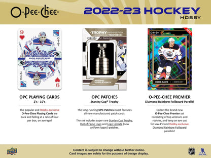 2022 - 23 Upper Deck O - Pee - Chee OPC Hockey Hobby Box - Columbia Hobby - Sports Card Boxes - Toploaders - Card Savers