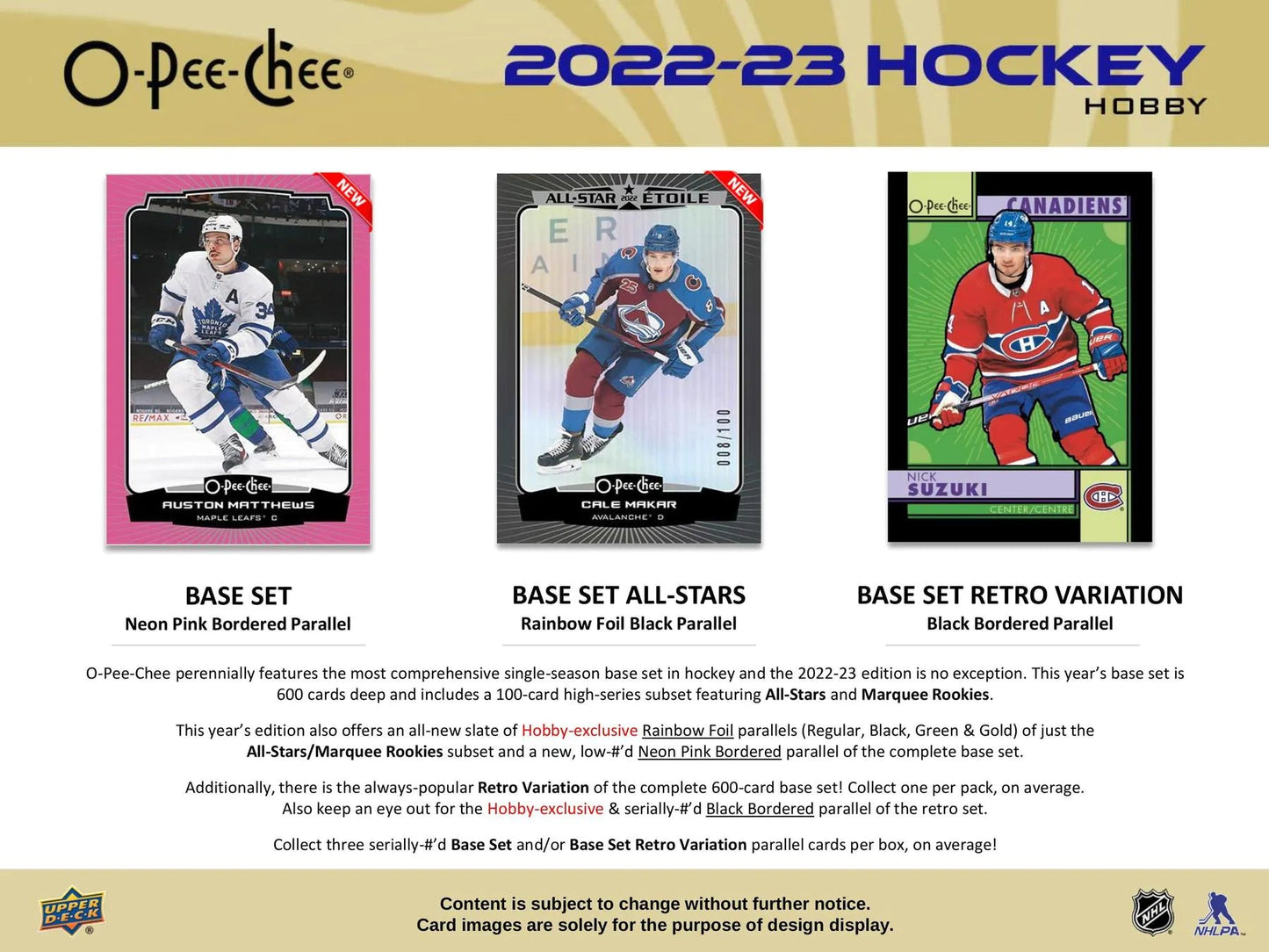 2022 - 23 Upper Deck O - Pee - Chee OPC Hockey Hobby Box - Columbia Hobby - Sports Card Boxes - Toploaders - Card Savers