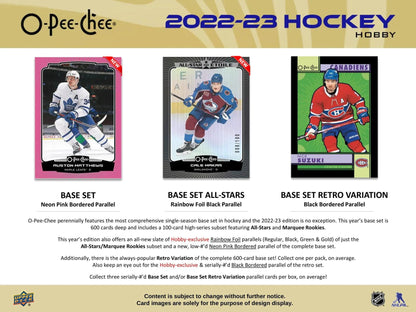 2022 - 23 Upper Deck O - Pee - Chee OPC Hockey Hobby Box - Columbia Hobby - Sports Card Boxes - Toploaders - Card Savers