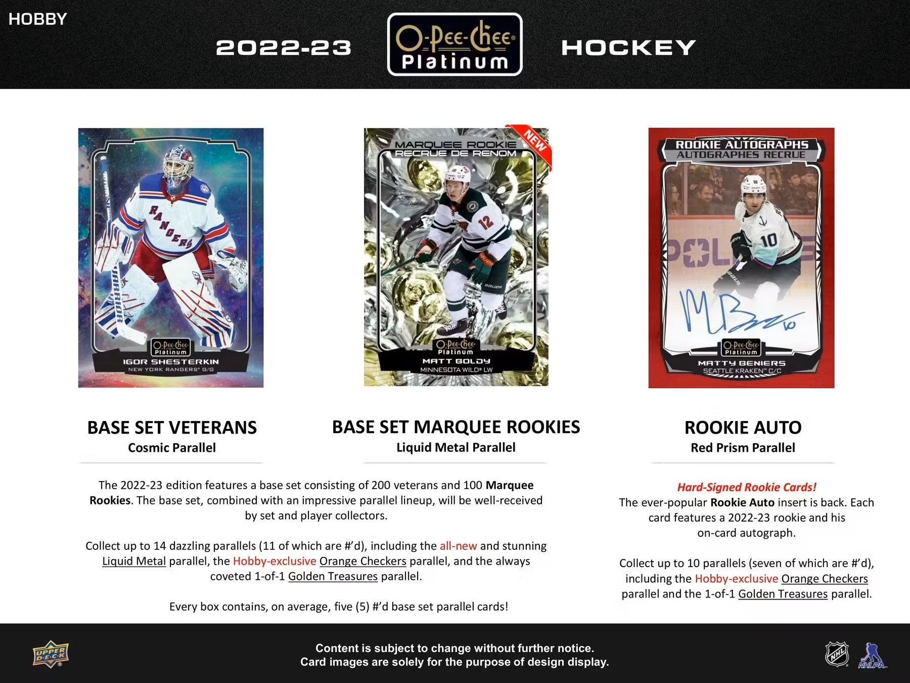 2022 - 23 Upper Deck O - Pee - Chee Platinum Hockey Hobby Box - Columbia Hobby - Sports Card Boxes - Toploaders - Card Savers