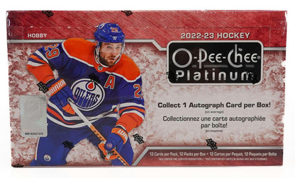 2022 - 23 Upper Deck O - Pee - Chee Platinum Hockey Hobby Box - Columbia Hobby - Sports Card Boxes - Toploaders - Card Savers