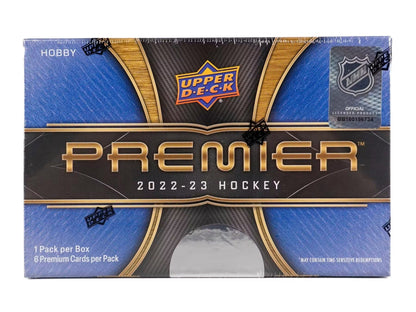 2022 - 23 Upper Deck Premier Hockey Hobby Box - Columbia Hobby - Sports Card Boxes - Toploaders - Card Savers