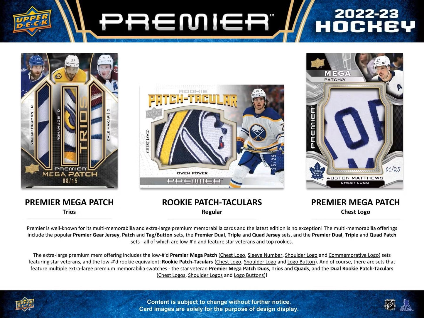 2022 - 23 Upper Deck Premier Hockey Hobby Box - Columbia Hobby - Sports Card Boxes - Toploaders - Card Savers