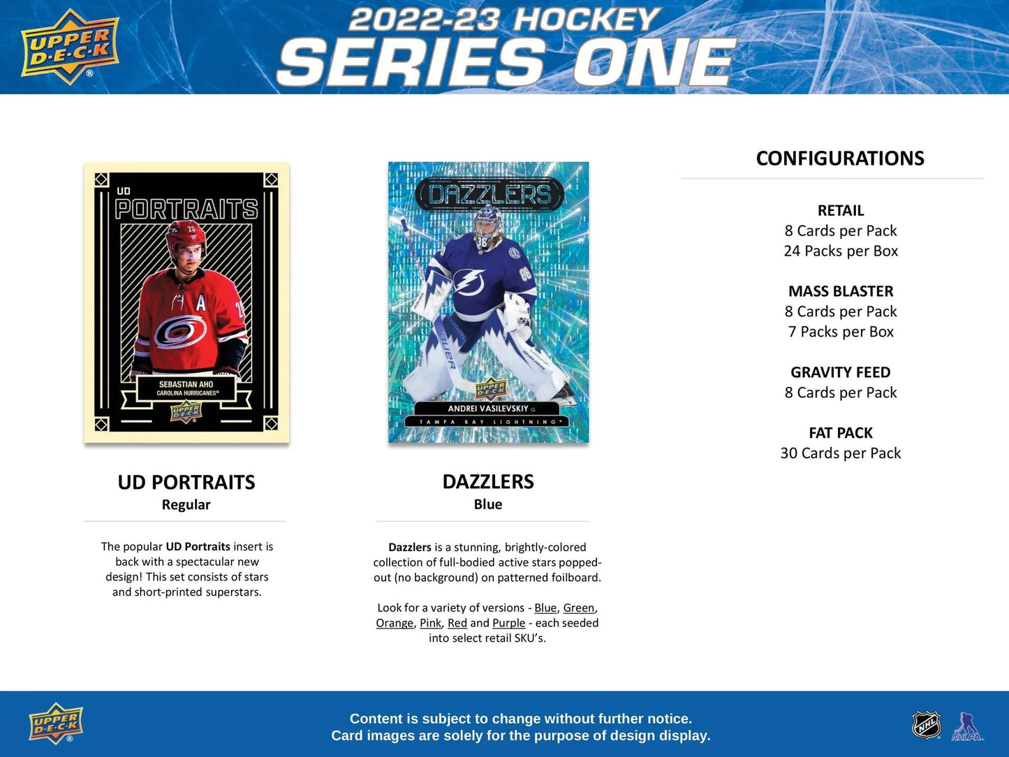 2022 - 23 Upper Deck Series 1 Hockey Retail Box - Columbia Hobby - Sports Card Boxes - Toploaders - Card Savers