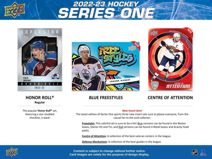 2022 - 23 Upper Deck Series 1 Hockey Retail Box - Columbia Hobby - Sports Card Boxes - Toploaders - Card Savers