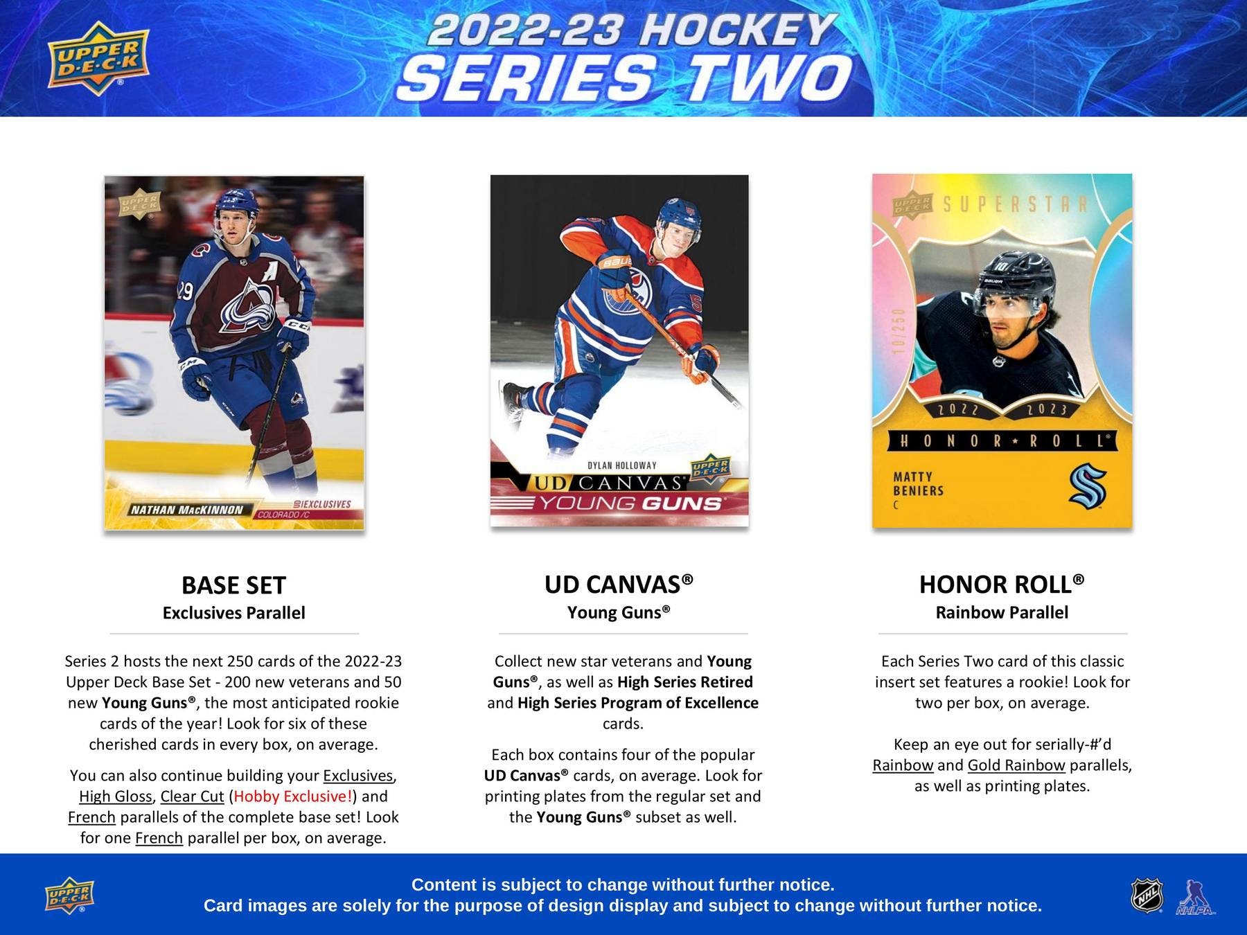 2022 - 23 Upper Deck Series 2 Hockey Hobby Box - Columbia Hobby - Sports Card Boxes - Toploaders - Card Savers