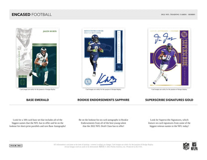 2022 Panini Encased Football Hobby Box - Columbia Hobby - Sports Card Boxes - Toploaders - Card Savers