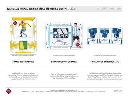 2022 Panini National Treasures FIFA Road to World Cup Soccer Hobby Box - Columbia Hobby - Sports Card Boxes - Toploaders - Card Savers