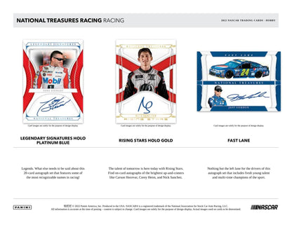 2022 Panini National Treasures Racing Hobby Box - Columbia Hobby - Sports Card Boxes - Toploaders - Card Savers