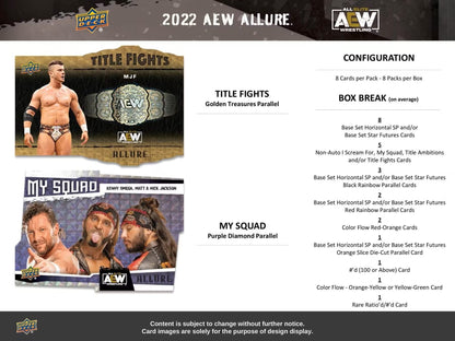 2022 Upper Deck AEW Allure Wrestling Hobby Box - Columbia Hobby - Sports Card Boxes - Toploaders - Card Savers