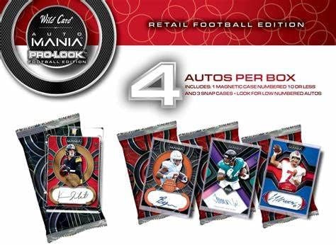 2022 Wild Card Auto Mania Pro Look Football Retail Box - Columbia Hobby - Sports Card Boxes - Toploaders - Card Savers
