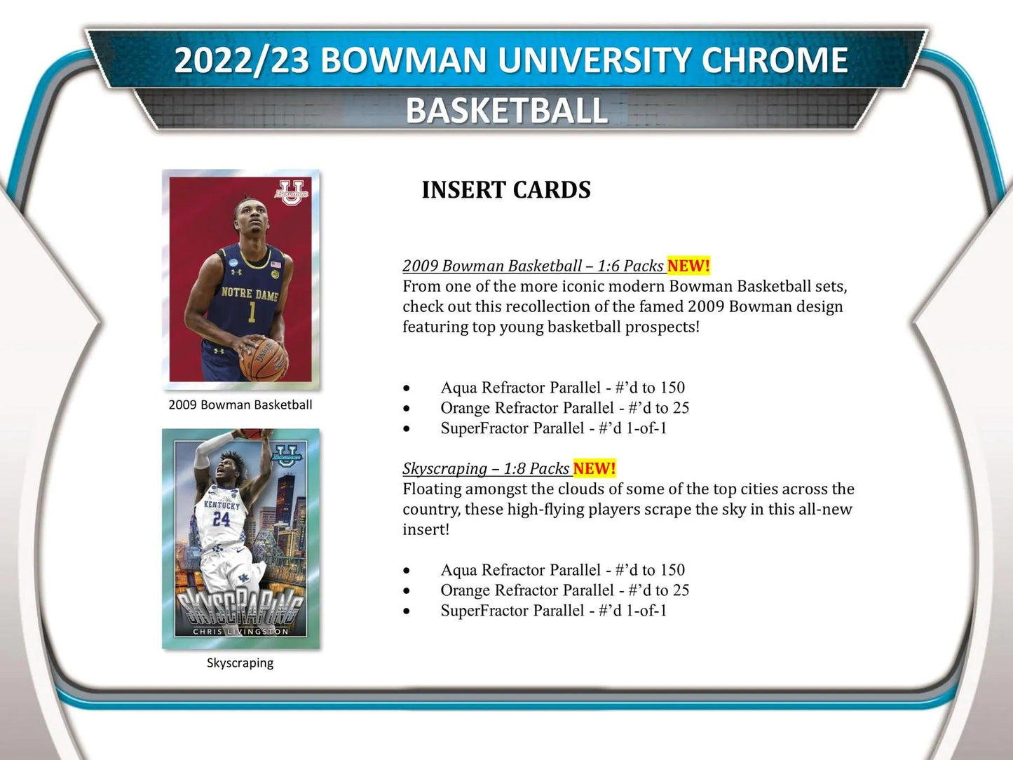2022/23 Bowman University Chrome Basketball 7 - Pack Blaster Box - Columbia Hobby - Sports Card Boxes - Toploaders - Card Savers