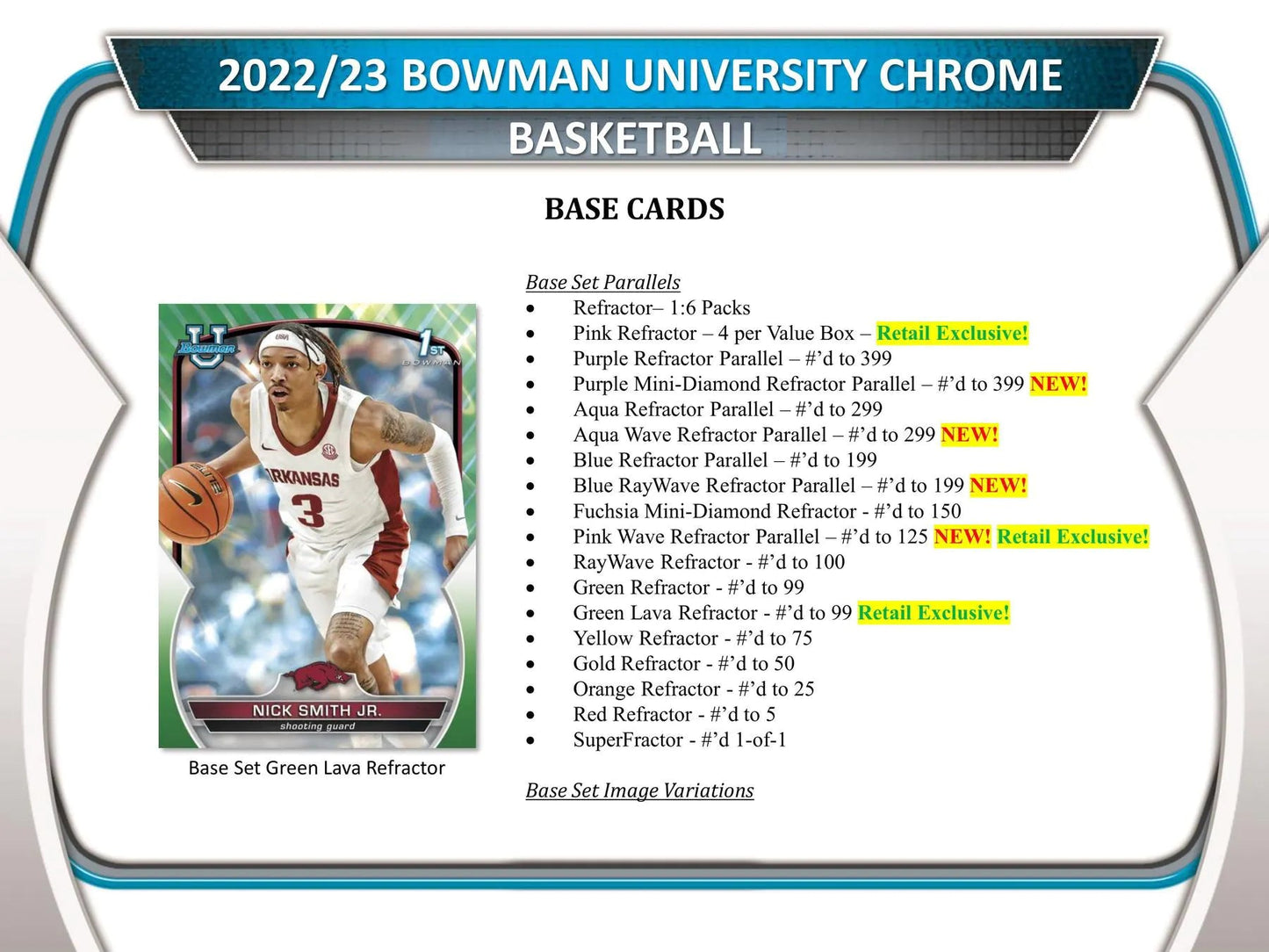 2022/23 Bowman University Chrome Basketball 7 - Pack Blaster Box - Columbia Hobby - Sports Card Boxes - Toploaders - Card Savers