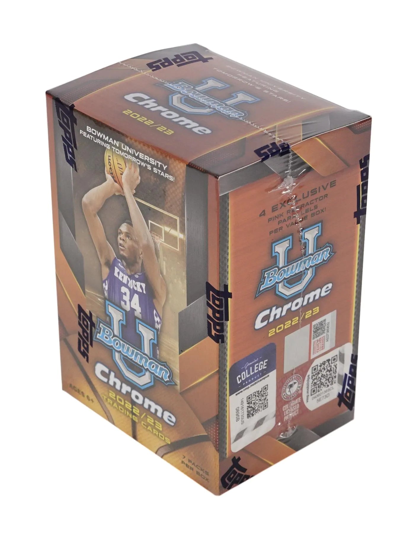 2022/23 Bowman University Chrome Basketball 7 - Pack Blaster Box - Columbia Hobby - Sports Card Boxes - Toploaders - Card Savers
