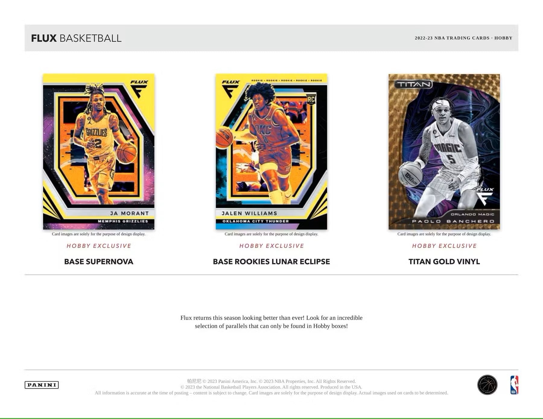2022/23 Panini Flux Basketball Hobby Box - Columbia Hobby - Sports Card Boxes - Toploaders - Card Savers