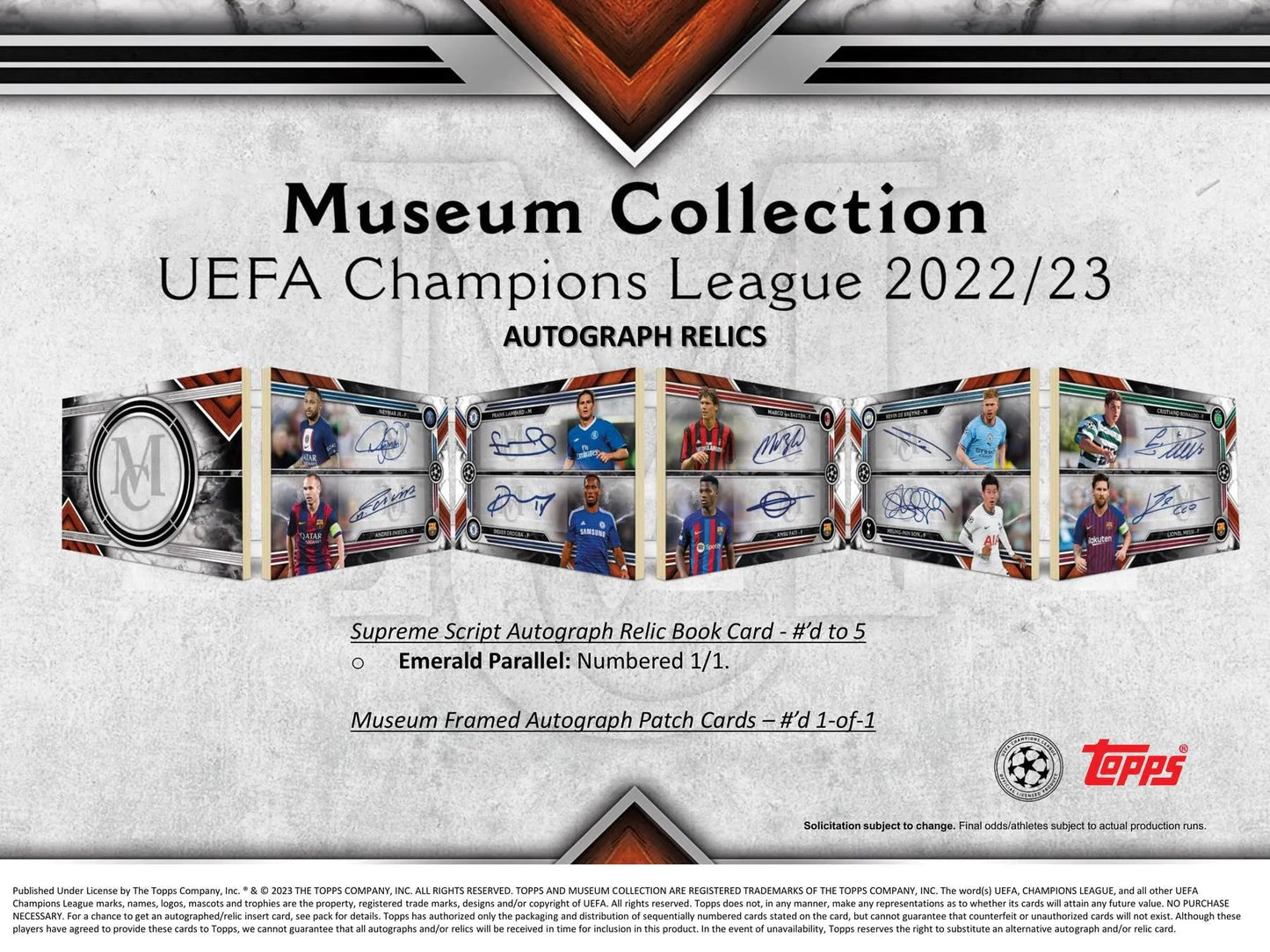 2022/23 Topps Museum Collection UEFA Champions League Soccer Hobby Box - Columbia Hobby - Sports Card Boxes - Toploaders - Card Savers