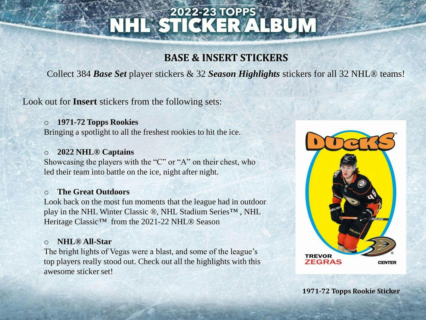2022/23 Topps NHL Hockey Sticker Collection 50 - Pack Box | Columbia Sports Cards - Columbia Sports Cards