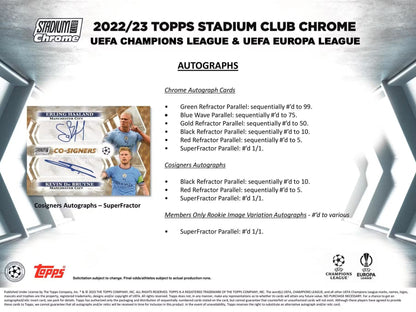 2022/23 Topps Stadium Club Chrome UEFA Club Competitions Soccer Giant Box - Columbia Hobby - Sports Card Boxes - Toploaders - Card Savers