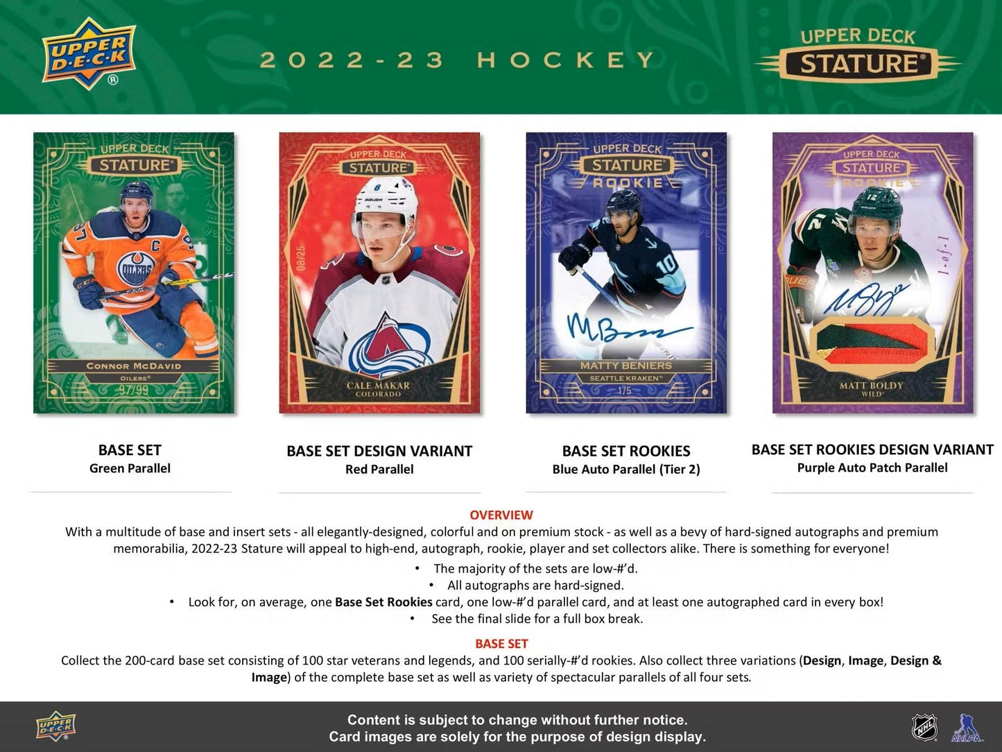 2022/23 Upper Deck Stature Hockey Hobby Box - Columbia Hobby - Sports Card Boxes - Toploaders - Card Savers