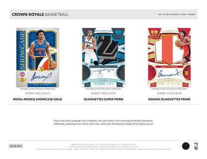 2023 - 24 Panini Crown Royale NBA Basketball Hobby Box - Columbia Hobby - Sports Card Boxes - Toploaders - Card Savers