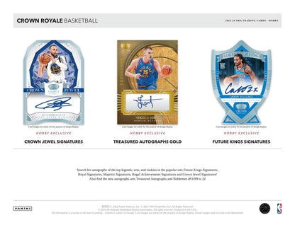 2023 - 24 Panini Crown Royale NBA Basketball Hobby Box - Columbia Hobby - Sports Card Boxes - Toploaders - Card Savers