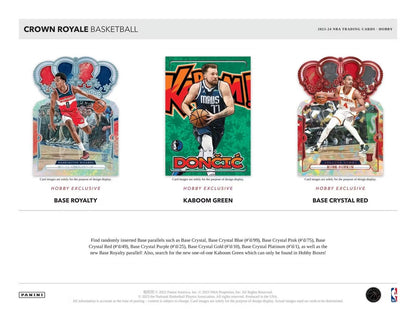 2023 - 24 Panini Crown Royale NBA Basketball Hobby Box - Columbia Hobby - Sports Card Boxes - Toploaders - Card Savers