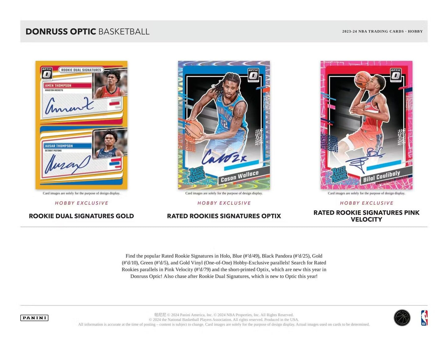 2023 - 24 Panini Donruss Optic Basketball Hobby Box - Columbia Hobby - Sports Card Boxes - Toploaders - Card Savers
