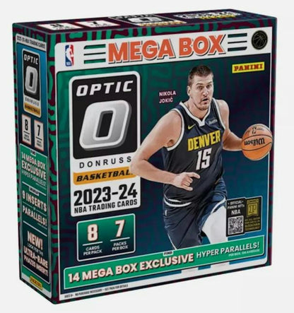 2023 - 24 Panini Donruss Optic Basketball Mega Box (Hyper Pink Prizms) - Columbia Hobby - Sports Card Boxes - Toploaders - Card Savers