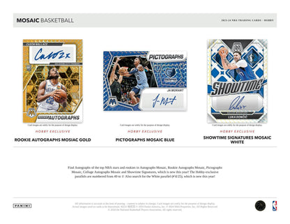 2023 - 24 Panini Mosaic Basketball Hobby Box - Columbia Hobby - Sports Card Boxes - Toploaders - Card Savers