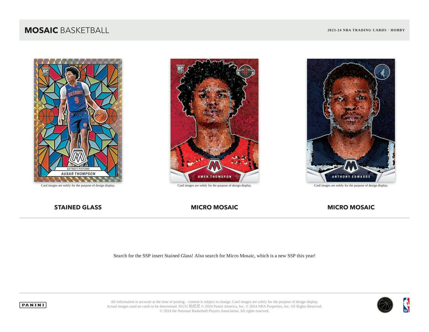 2023 - 24 Panini Mosaic Basketball Hobby Box - Columbia Hobby - Sports Card Boxes - Toploaders - Card Savers