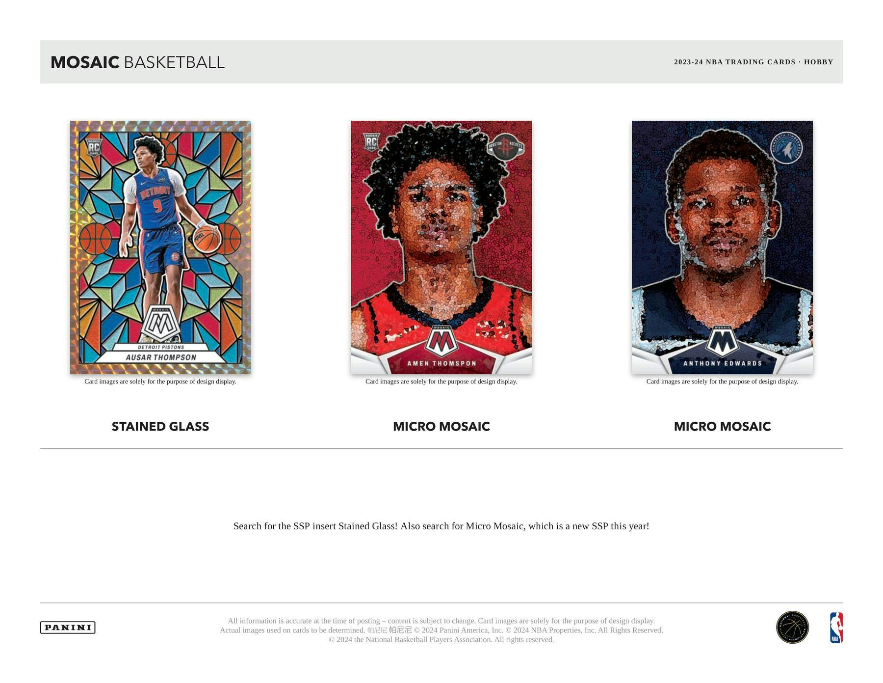 2023 - 24 Panini Mosaic Basketball Hobby Box - Columbia Hobby - Sports Card Boxes - Toploaders - Card Savers