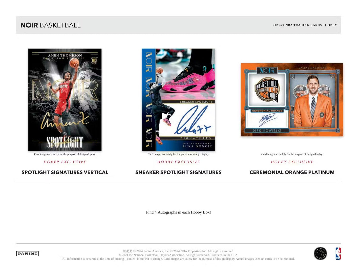 2023 - 24 Panini Noir Basketball Hobby Box - Columbia Hobby - Sports Card Boxes - Toploaders - Card Savers