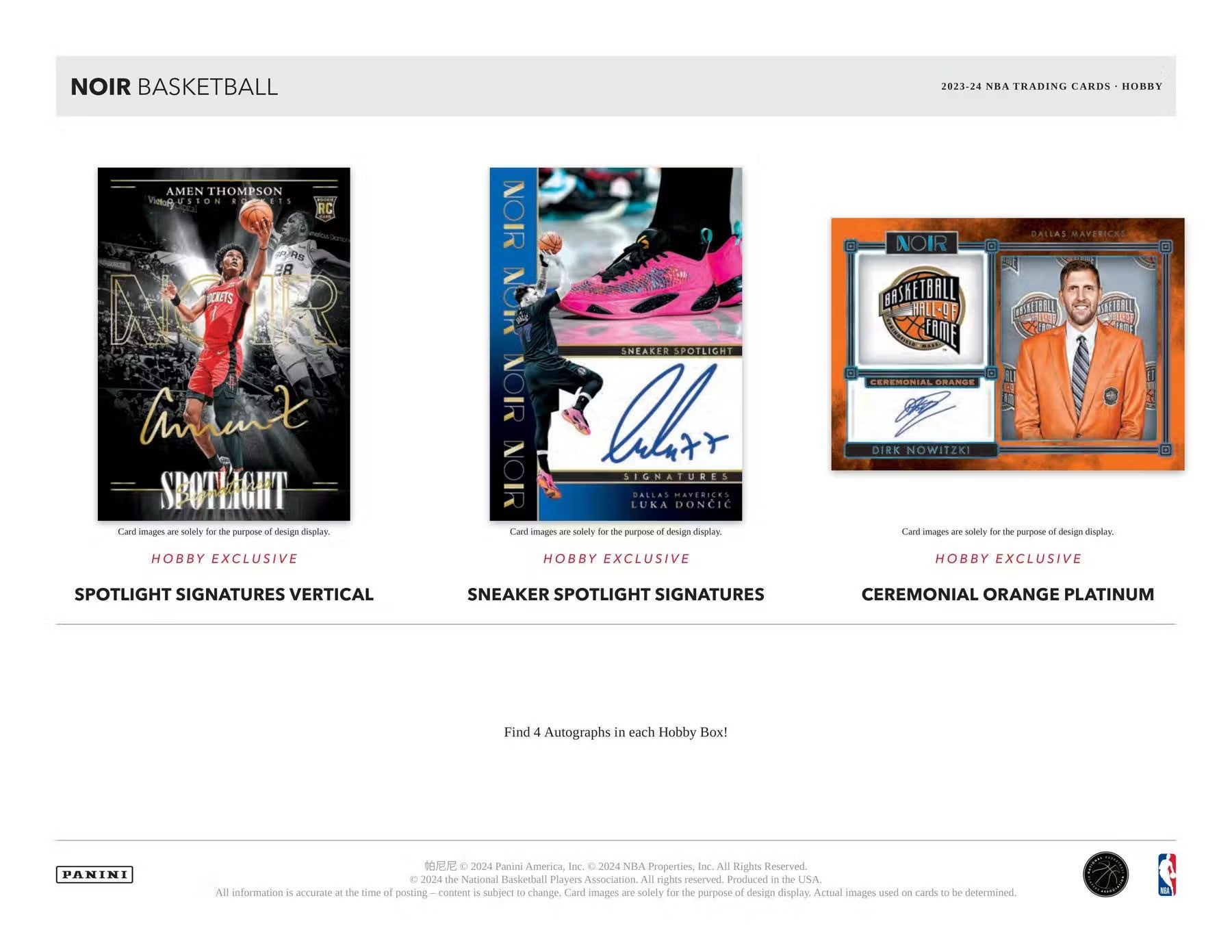 2023 - 24 Panini Noir Basketball Hobby Box - Columbia Hobby - Sports Card Boxes - Toploaders - Card Savers