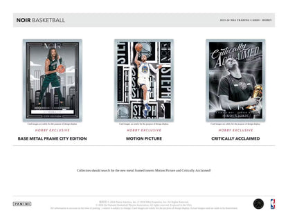 2023 - 24 Panini Noir Basketball Hobby Box - Columbia Hobby - Sports Card Boxes - Toploaders - Card Savers