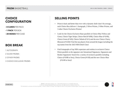 2023 - 24 Panini Prizm Basketball Choice Box - Columbia Hobby - Sports Card Boxes - Toploaders - Card Savers