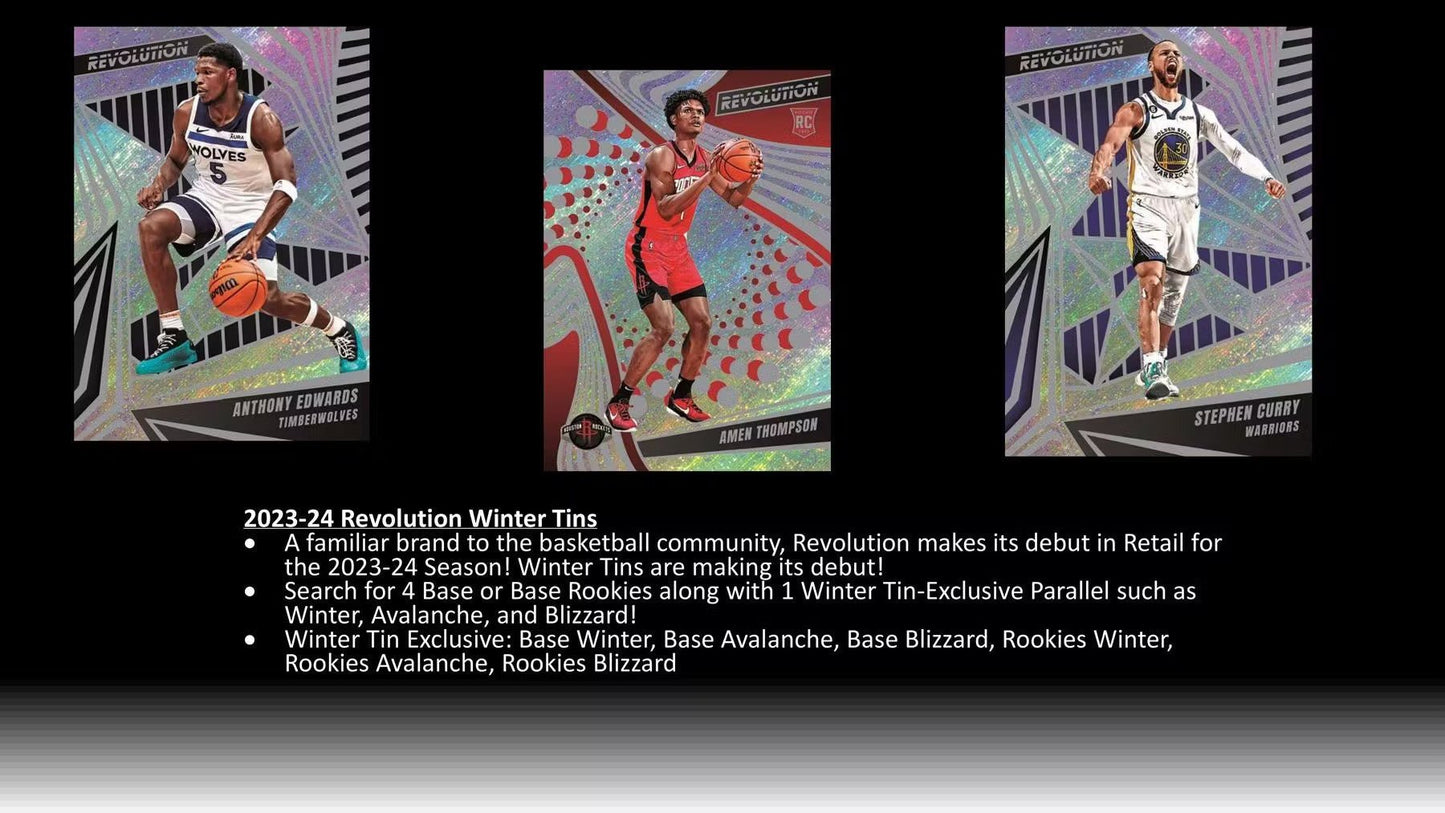 2023 - 24 Panini Revolution Basketball Winter Tin - Columbia Hobby - Sports Card Boxes - Toploaders - Card Savers