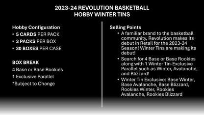 2023 - 24 Panini Revolution Basketball Winter Tin - Columbia Hobby - Sports Card Boxes - Toploaders - Card Savers