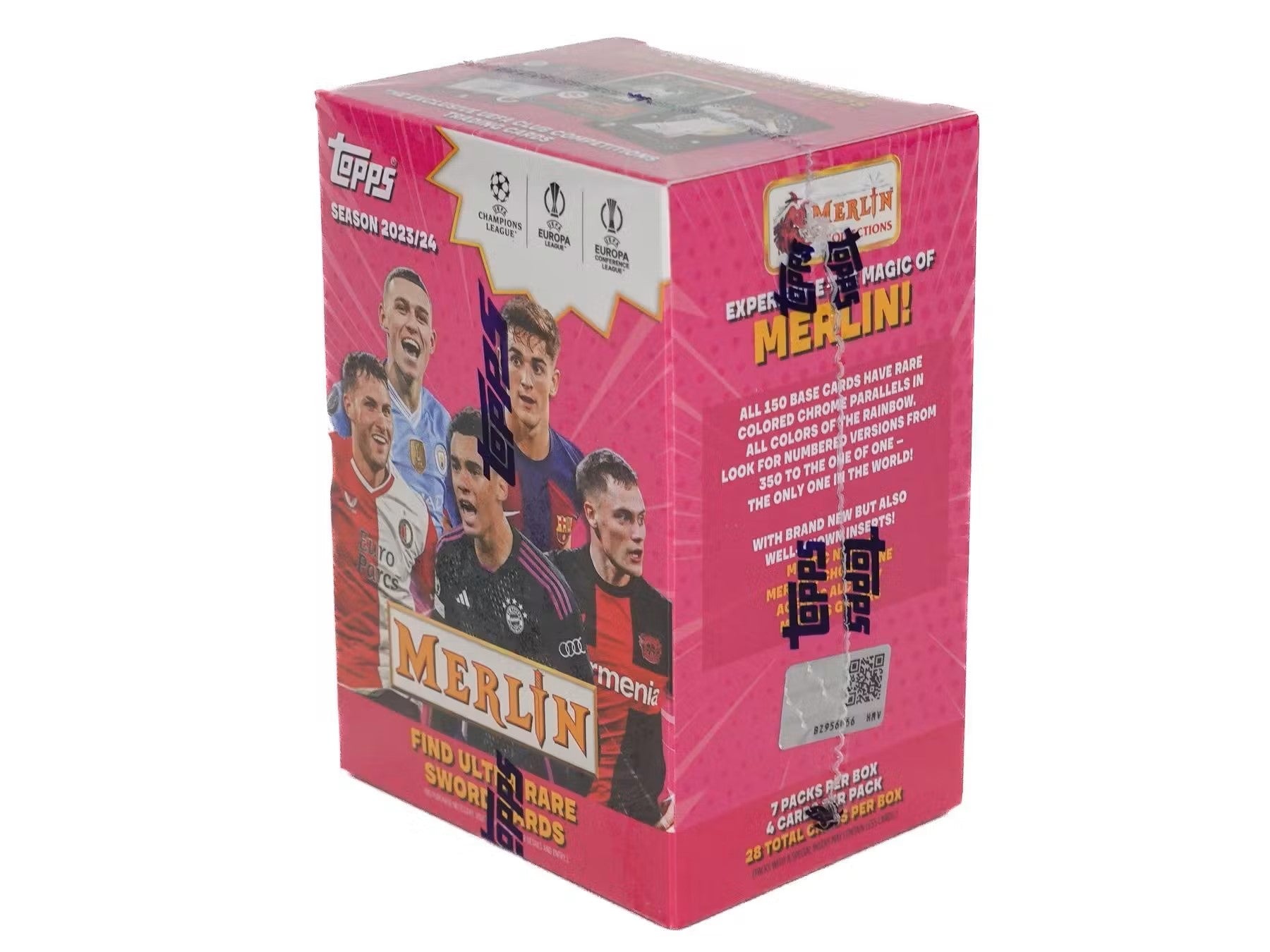 2023 - 24 Topps Chrome Merlin UEFA Club Competitions Soccer 7 - Pack Blaster Box - Columbia Hobby - Sports Card Boxes - Toploaders - Card Savers