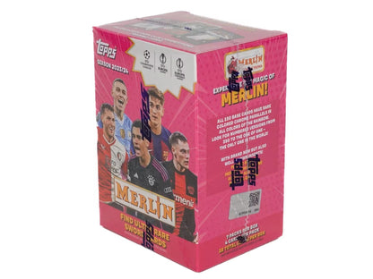 2023 - 24 Topps Chrome Merlin UEFA Club Competitions Soccer 7 - Pack Blaster Box - Columbia Hobby - Sports Card Boxes - Toploaders - Card Savers