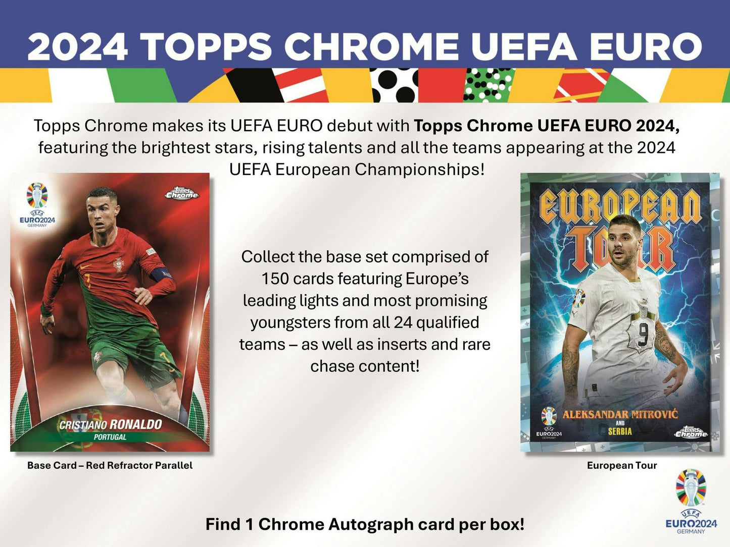 2023 - 24 Topps Chrome UEFA Euro Soccer Hobby Box - Columbia Hobby - Sports Card Boxes - Toploaders - Card Savers