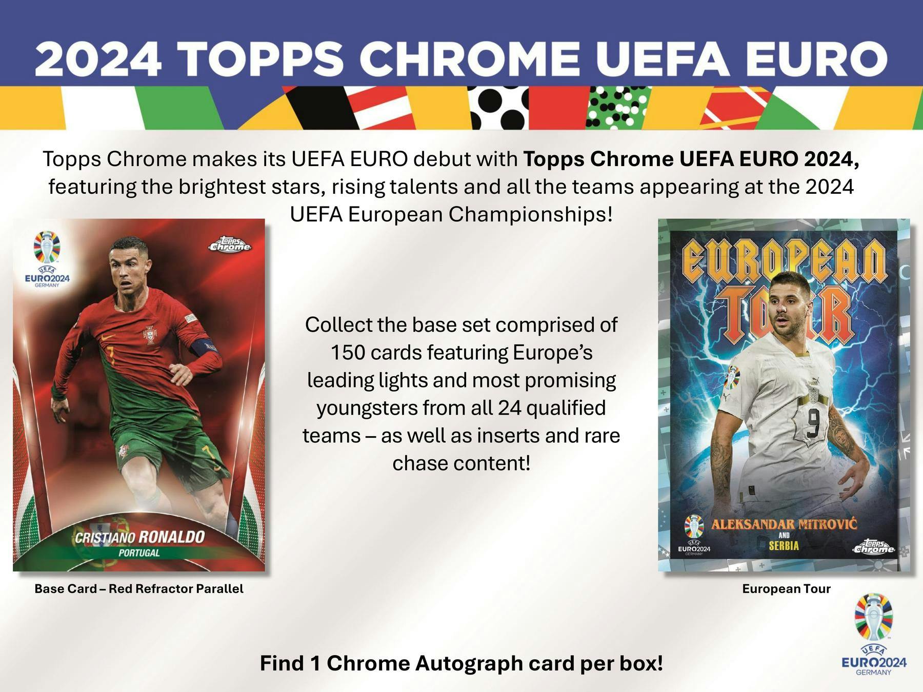 2023 - 24 Topps Chrome UEFA Euro Soccer Hobby Box - Columbia Hobby - Sports Card Boxes - Toploaders - Card Savers
