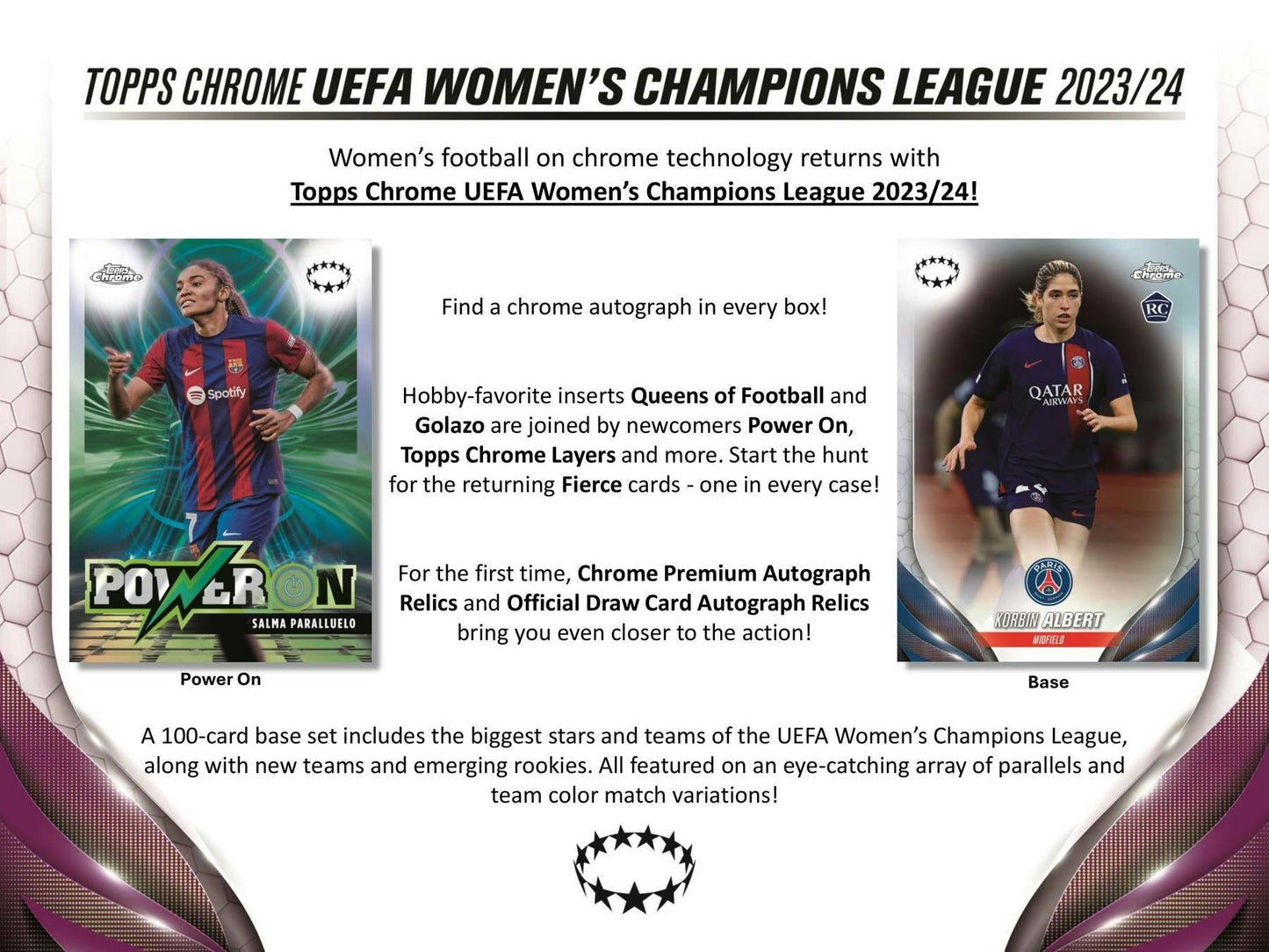 2023 - 24 Topps Chrome UEFA Women's Champions League Soccer Hobby Box - Columbia Hobby - Sports Card Boxes - Toploaders - Card Savers