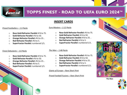 2023 - 24 Topps Finest Road to UEFA Euro Soccer Hobby Box - Columbia Hobby - Sports Card Boxes - Toploaders - Card Savers