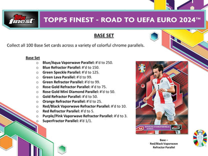 2023 - 24 Topps Finest Road to UEFA Euro Soccer Hobby Box - Columbia Hobby - Sports Card Boxes - Toploaders - Card Savers