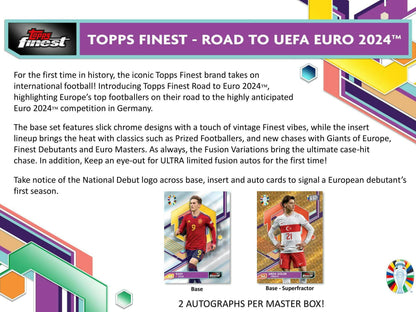 2023 - 24 Topps Finest Road to UEFA Euro Soccer Hobby Box - Columbia Hobby - Sports Card Boxes - Toploaders - Card Savers