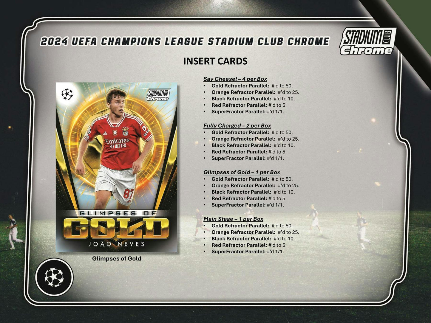 2023 - 24 Topps Stadium Club Chrome UEFA Club Competitions Soccer Hobby Box - Columbia Hobby - Sports Card Boxes - Toploaders - Card Savers